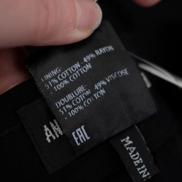 Ann Demeulemeester Pleated Trouser Black Fleecewool Cuffed Relaxed Fit SZ 8 NWT - Picture 10 of 10